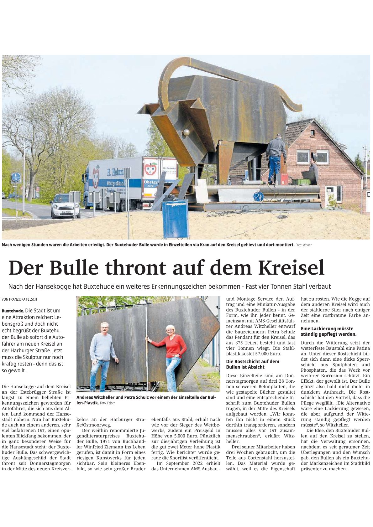 Bullenskulptur Tageblatt 05 05 23