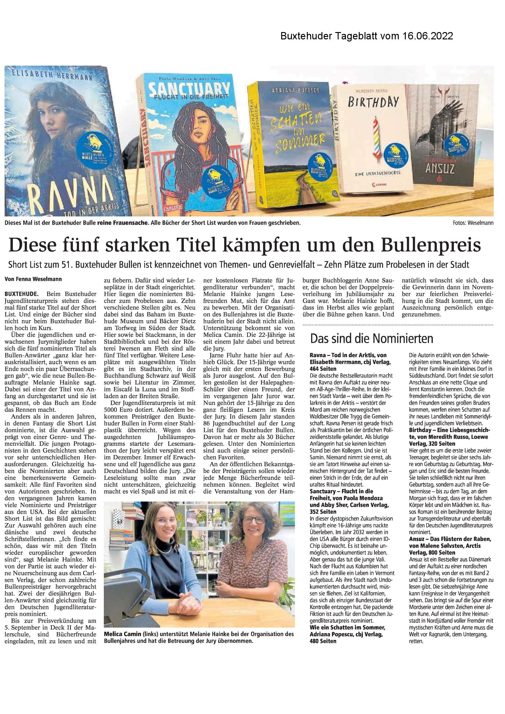 Buxtehuder Bulle Tageblatt 16 06 22